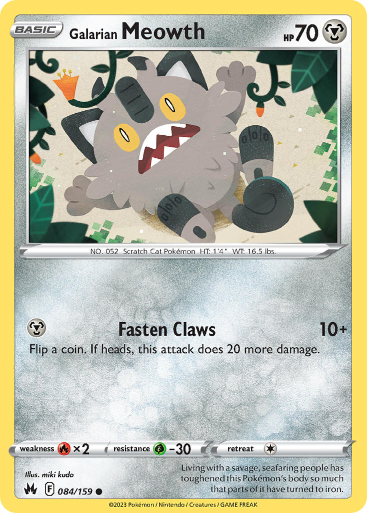 Galarian Meowth - 084/159 - Scroll and Circuit Games